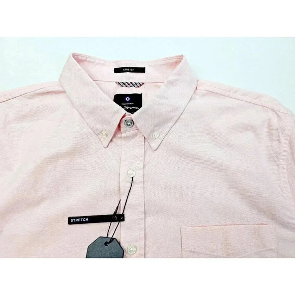 Ben Sherman Stretch Size XL Men Light Powder Pink Logo Tag Button Down Shirt NWT - Picture 12 of 12